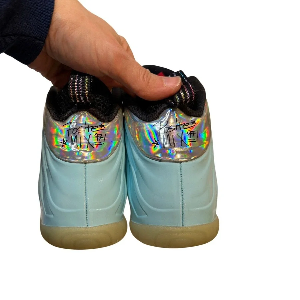Nike‎ Air Foamposite One Ice Blue Metallic Holographic Basketball Shoes